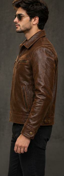Classic Men's Genuine Leather Biker Jacket