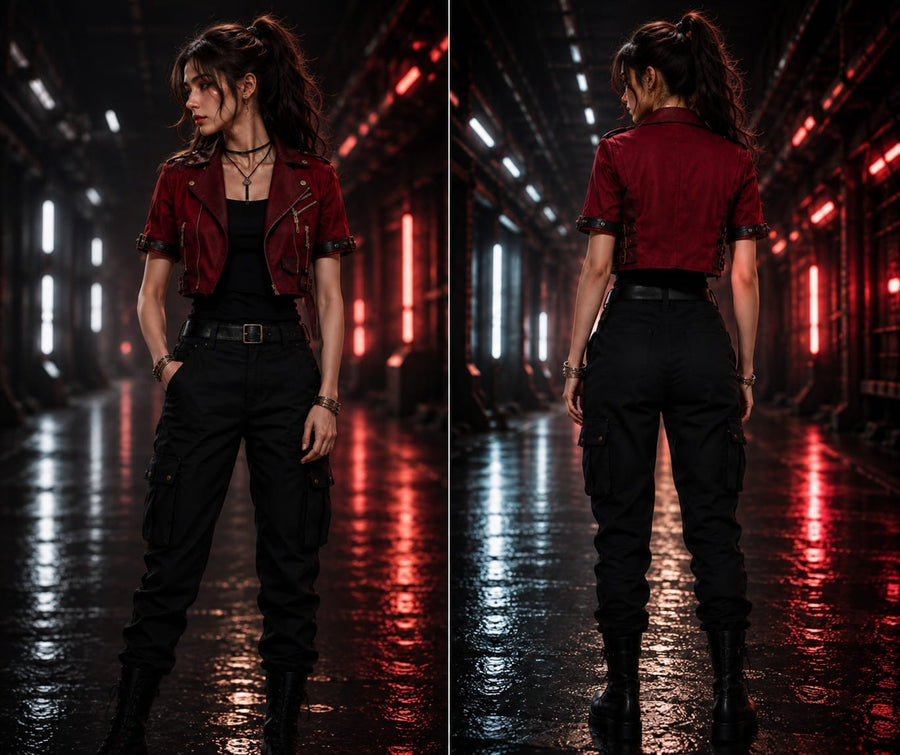 Aerith Gainsborough FF7 Rebirth Red Jacket – Women’s Final Fantasy VII Cosplay Coat