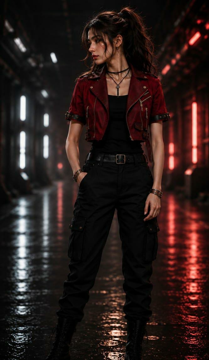 Aerith Gainsborough FF7 Rebirth Red Jacket – Women’s Final Fantasy VII Cosplay Coat
