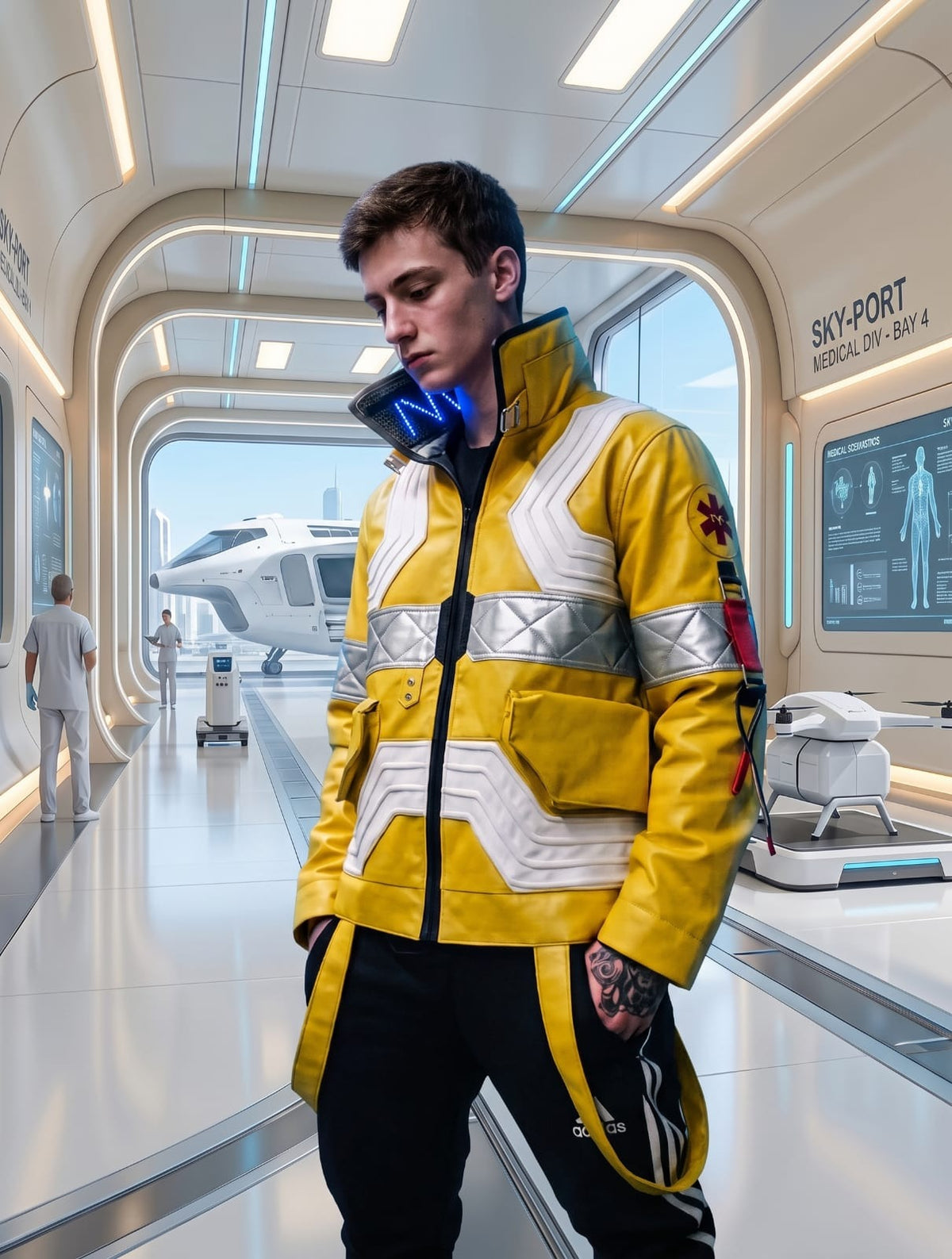David Martinez Cyberpunk Edgerunners Yellow Leather Jacket – Cyberpunk 2077 Cosplay Coat