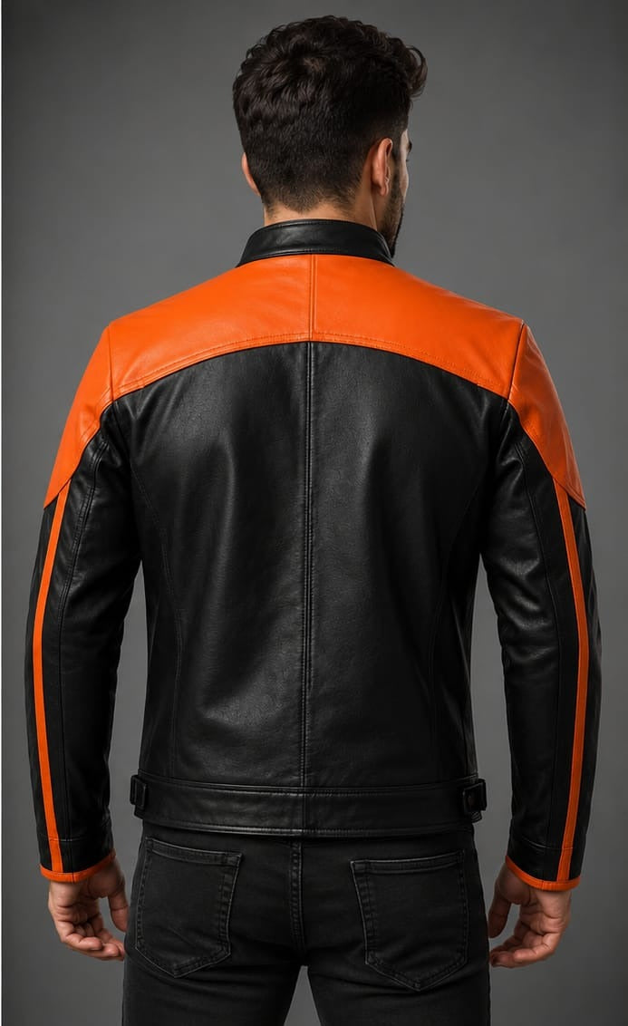 Halloween Pumpkin Leather Jacket – Jack O’ Lantern Biker Jacket
