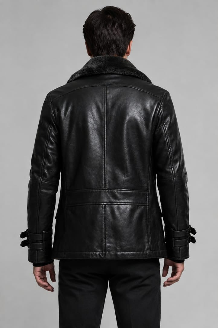 Leon Kennedy Resident Evil 4 Remake Leather Jacket with Fur Collar